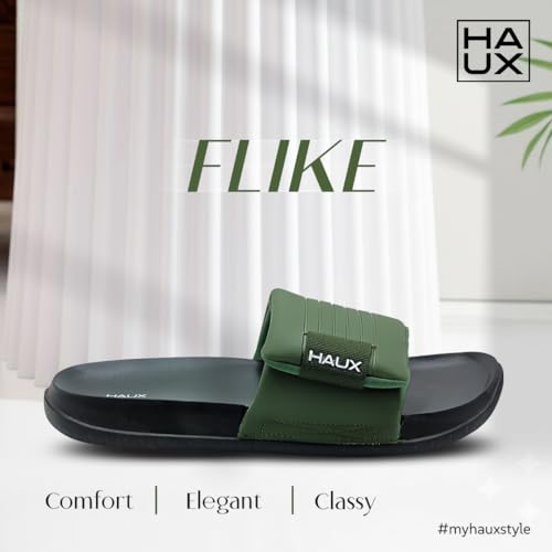 Image of HAUX Men's Classic Ultra Soft Sliders, Comfortable, Lightweight, Stylish, Anti-Skid, Waterproof, Everyday Flip Flops for Gents and Boys