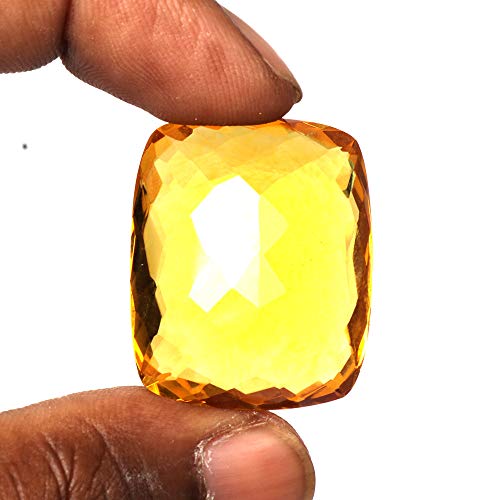 Real-Gems AB-504 Gemstone For Neckalce 81.35 Carat Yellow Citrine Cushion Shaped Loose Gemstone thumb #3