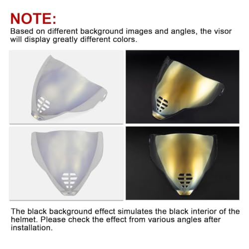 Image of PSLER IC-06 visor- Icon Airflite Face Shield Motorcycle Helmet Visor Accessories Replacement for Icon Airflite IC-06,Transparent Gold