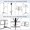New Bee Music Stand - Music Stands for Sheet with Carrying Bag, Metal Sheet Music Stand Portable, Adjustable Podium Stand with Tripod Base and Sheet Music Folder - Black #4