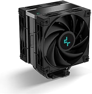 DeepCool AK400 ZERO DARK PLUS CPU Air Cooler 220w TDP ALL-Black Heatsink 4 Copper Heat Pipes CPU Cooler with Dual-Fan Each 120mm 1650RPM PWM 59.46CFM for Intel LGA 1700/1200/1151/1150/1155 AMD AM5/AM4