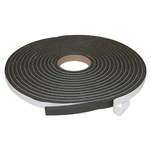 J.V. Converting SCF-01 Low-Density Single-Sided PVC Foam Tape Closed Cell, 3/4 in. x 30 ft. x 3/8 in. Thick (Black)