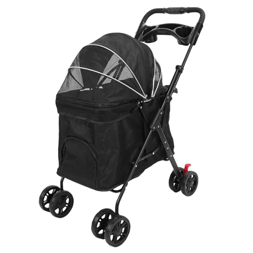 Cochecito para perros grandes con toldo protector y bandeja extraíble 4