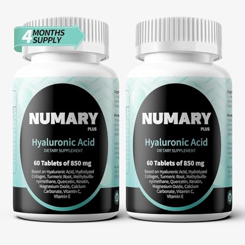SILKMYST Hyaluronic Acid with Hydrolyzed Collagen MSM Turmeric Vitamin C 120 Tablets 4 Month Supply