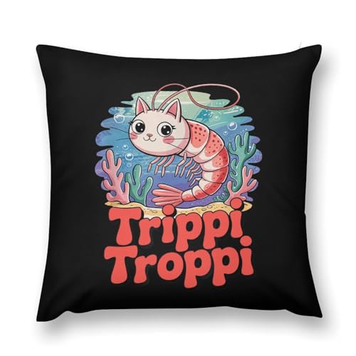 Trippi Troppi イタリアンブレインロット クッションカバー 装飾枕カバー 子供用 40×40cm 座布団カバー おしゃれ ソファ背当て 抱き枕 お昼寝枕 隠しジッパー 寝室用 アニメ 萌えグッズ 誕生日 プレゼント