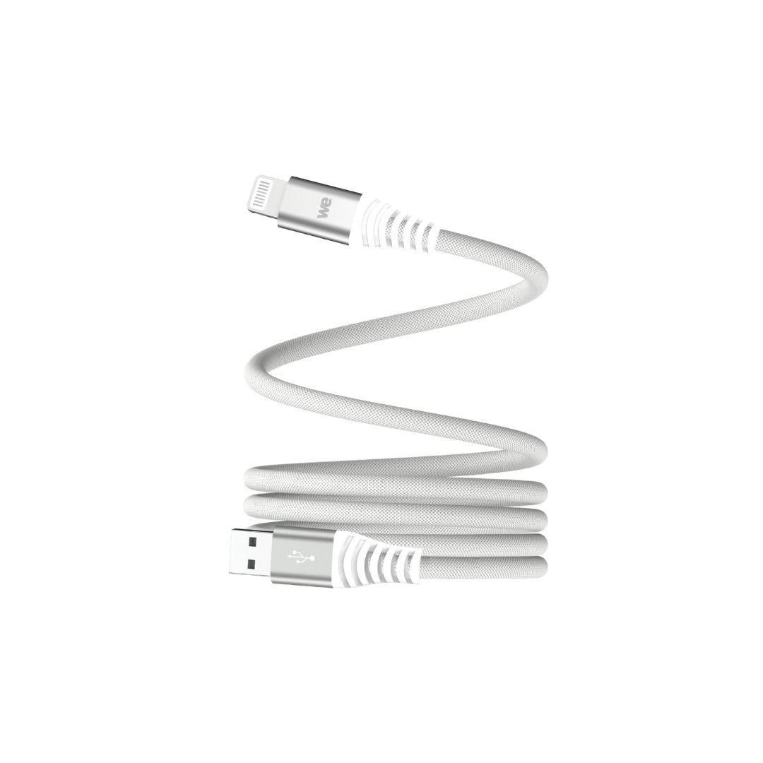 Cable USB a Lightning magnético WE blanco con carga de 5V y 2.4A de 1 metro 4