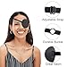 THSIREE 2PCS Eye Patch, Medical Eye Patches for Kids and Adults, Soft Amblyopia Lazy Eye Patches for Left or Right Eyes (Black, Black Gray)