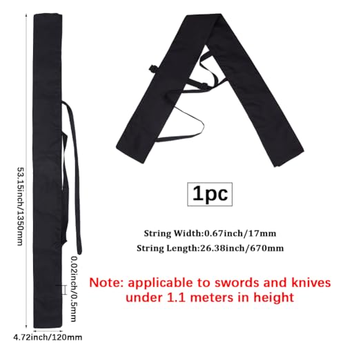Image of GORGECRAFT Sword Carrying Bag Black Polyester Katana Ninja Sheath Cover Storage Holder Carry Case Bokken Bags with Adjustable Back Strap
