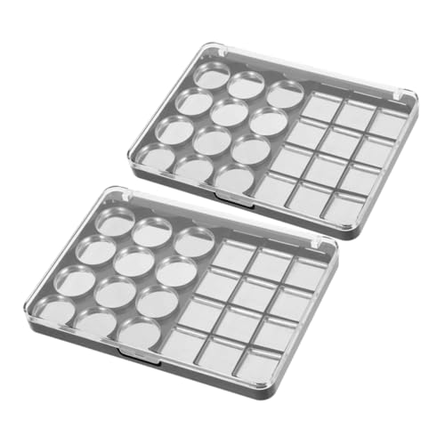 DEARMAMY 2Piezas Paleta De Sombras De Ojos Magnética Vacía De Maquillaje DIY Con Compartimentos Para Organizar Sombras De Ojos Para Maquillaje y Personal