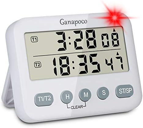 Dual Digital Timer, Kitchen Timer for Cooking Countdown Timers Pomodoro Timer with Magnetic - AAA Batteries Included