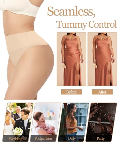 Image of ZENUTA 1 PACK Thong Shapewear Tummy Control, Shaping Seamless Underwear for Women, Body Shaper Tummy Control Panties Girdle (XL-XXL, Nude)