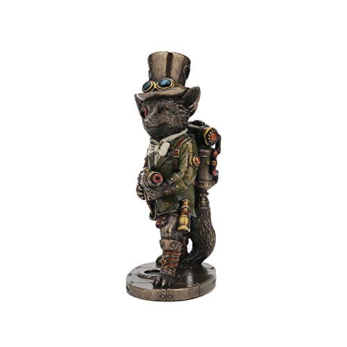 Estatua Resina acabado bronce Steampunk 6.25 in miniatura 3