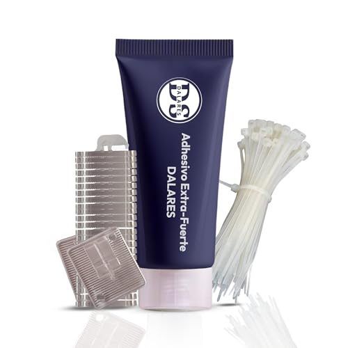 DALARES Kit de Fijación de Red para Gatos Sin Taladro | 50 Ganchos Transparentes+25 Bridas+Adhesivo Extrafuerte | Fijación Red Gatos Terraza | Red de Gato Sin Taladros | Fácil Montaje Sin Herramientas