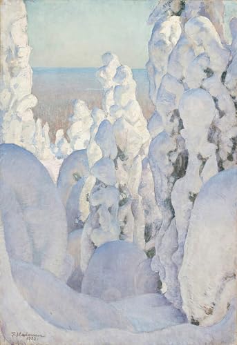 Affiche Toile Paysage d'hiver à Kinahmi Pekka Halonen Grand Tableau pour Mur Vide 60x90