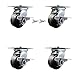 Heavy Duty Large Top Plate Phenolic Swivel Caster Set 4 w/4" x 2" Black Wheels-Includes 2 Swivel with Brakes and Bolt on Swivel Locks&2 Swivel with Brakes-3200 lbs Total Cpty-Service Caster Brand