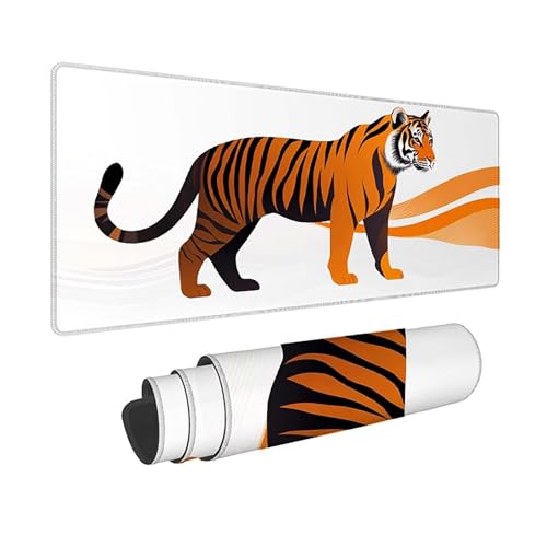 Sous Main Bureau Motif Tigre Jaune Tapis Souris Géant pour Travailler Confortablement
