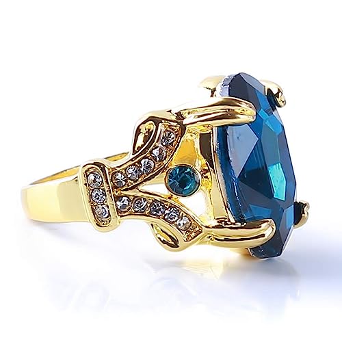 Huge Diamond Ring Bridal Shiny Cubic Zircon Ring Jewelry Gift For Women,Blue,12 Durability and professional Durability and professional3