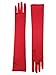 Long Red Satin Gloves