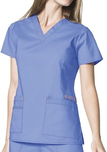 Wink 'WonderFLEX 'Verity' V-Neck Top' Scrub Top Ceil Blue Medium