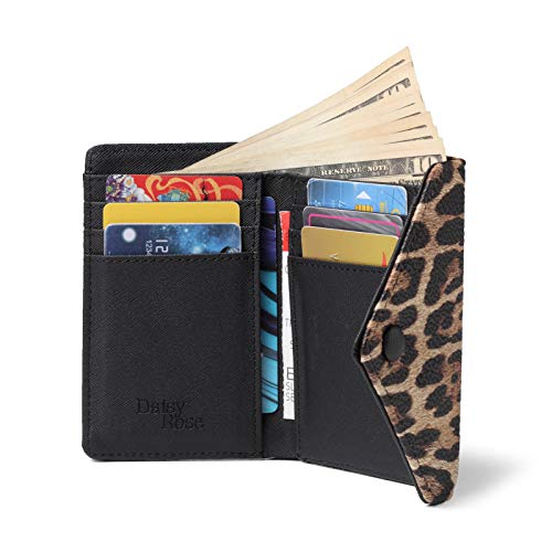 Daisy Rose Trifold Wallet for Women – Multi-Card Organizer with RFID-Blocking Clutch for Women, PU Vegan Leather – Multiple Colors2