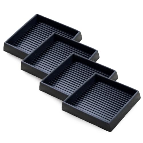 casstaly 4 almohadillas antideslizantes para muebles, tazas cuadradas de goma antideslizantes de 3 x 3 pulgadas, posavasos para patas, sofá, silla, tapones de cama, fáciles de usar