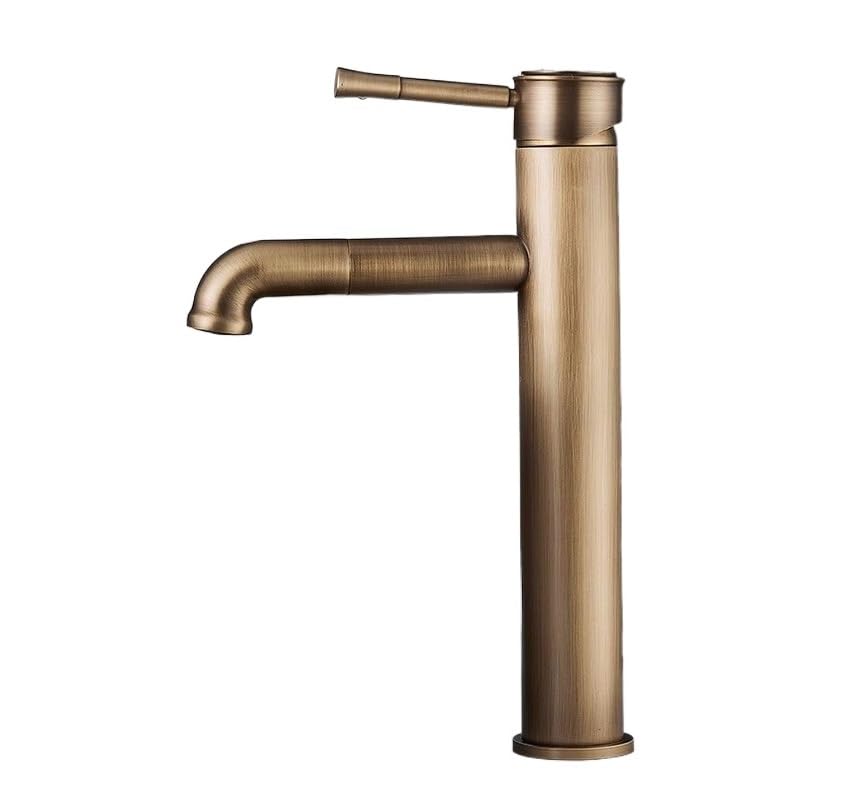 Robinet de lavabo haut mitigeur à bec rotatif pour salle de bain rétro