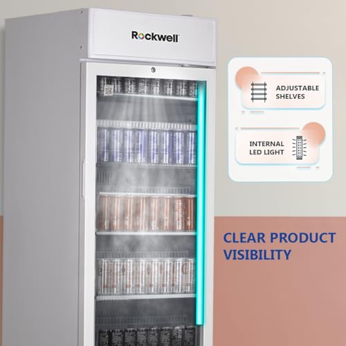 Image of ROCKWELL RVC400A, Single Glass Door Visi Cooler, Internal LED, 4 Year Warranty, Dynamic Cooling