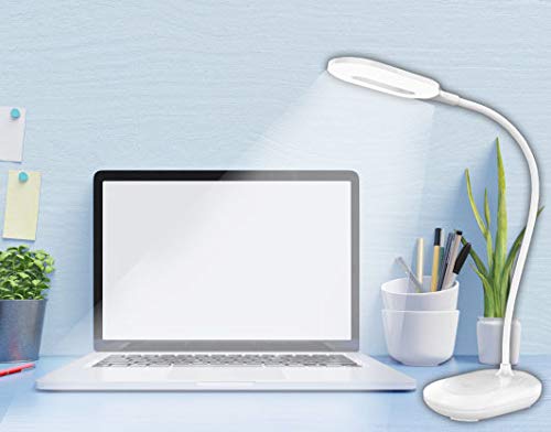 Image of IDOLESHOP Flexible Rechargeable LED Touch On /Off Switch Oval Study Table Lamp (White)