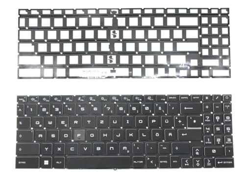 T-ProTek Tedesca - Tastiera tastiera bianca illuminazione compatibile per MSI GF66 Katana 12UG-490