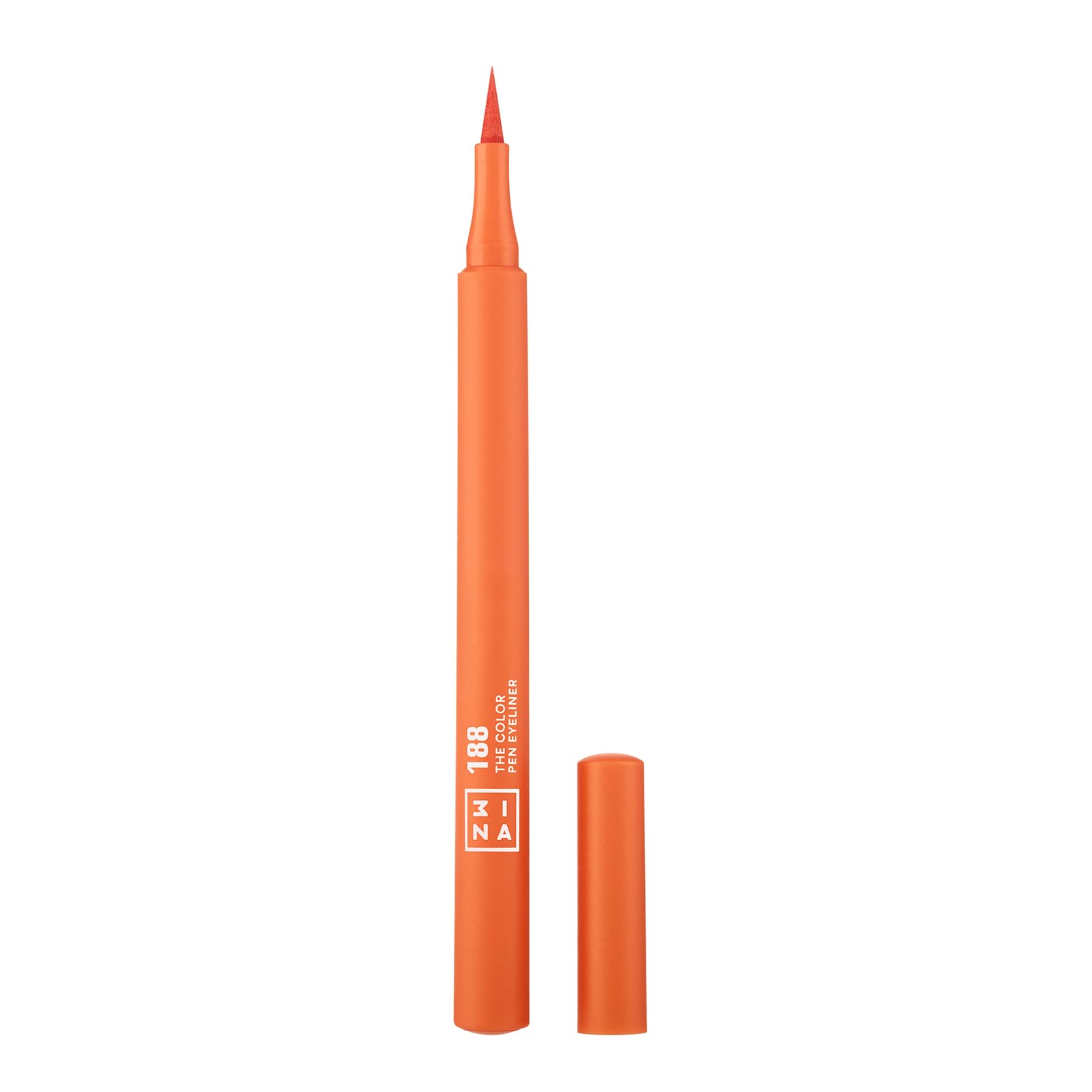 3Ina Orange Makeup - Vegan - Cruelty Free - The Color Pen Eyeliner 188 - Ultra Precise Tip Color Pen - Liquid Eyeliner With Longwearing Formula And
