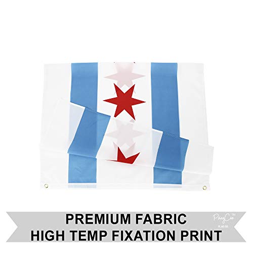 PringCor City of Chicago 3x5FT Polyester Flag Chi IL Windy City 4 Star Illinois