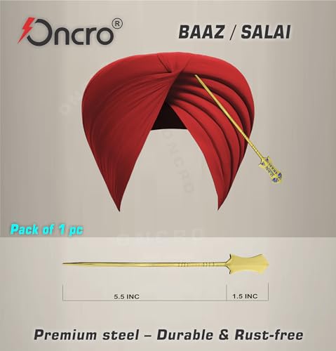 Image of Pack of 1pc AKAAL Punjabi design Sikh baaj baaz salai Hair Pin Needle stick silai for Religious Sardar ji Dumala Dastar Parna Turban Pagri Pag Patka 5ks Men Boys Women Girls alloy steel 7 inch