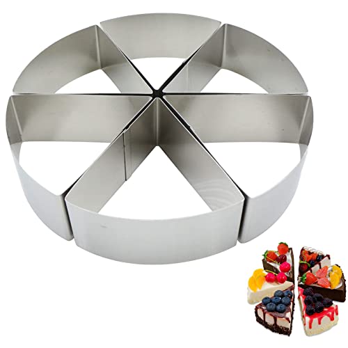 Anneaux à Dessert en Acier Inoxydable Triangle Ensemble de séparateurs Triangle Mousse 6 pièces Anneau à gâteau en Acier Inoxydable pour gâteau Mousse Dessert Pizza Cuisson et Cuisson Cover