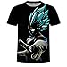 Dragonzzz Hombres Tapas de la Camiseta de Digital Impreso Manga Corta Ajustada Camisa Hombre Deporte al Aire Libre Fitness EstiloDragon Ball Vegeta Series @XL