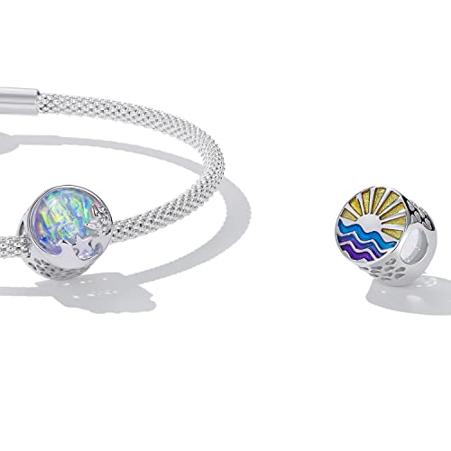 VOROCO Coffee Moon Star Dream Catcher Charms for Bracelet 925 Sterling Silver Dangle & Beads Charm for Charm Bracelet and Necklace DIY Charm Jewelry Gifts for Women2