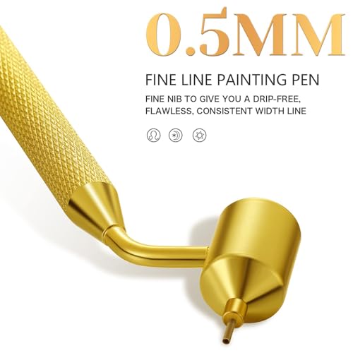poraceous 2 Stück Fluid Writer Pen, 0.5mm+0.7mm Schräger Feinlinien Malstift, Tragbares Zeichenwerkzeug für Kratzer, Paint Retro Aluminium Fineliner Malstift, für Autos Kratzerreparatur Kunsthandwerk