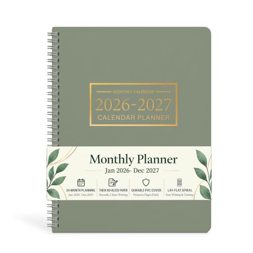 Monthly Planner 2026-2027, Calendar Book Jan 2026 - Dec 2027, 8.5" X 11"