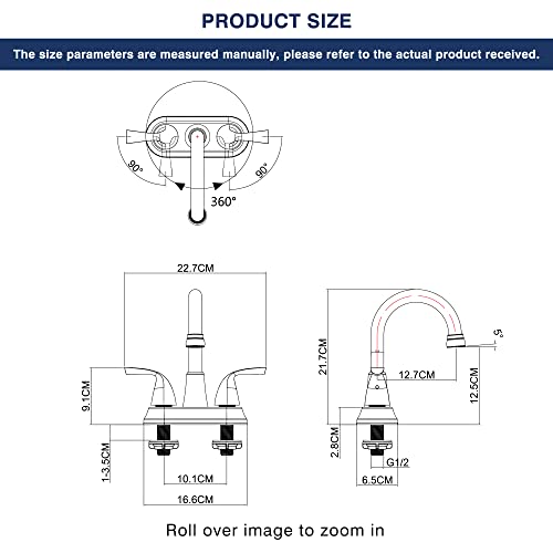 Bathroom Faucets, Faucet For Bathroom Sink 4 Inch 2 Handle Centerset, Bathroom Sink Faucet 3 Hole, Lead-Free, Matte Black Faucets For Bath Vanity Fixtures (Not Include Hot & Cold Water Lines) #TOP6