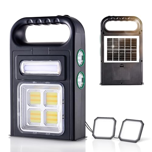 Solar Flashlight with USB Cable?6 Modes Solar LED Camping Light Rechargeable?8000LM Super Bright Emergency Light?IP67 Waterproof, Handheld Spotlight?Multifunctional LED Searchlight for Emergency