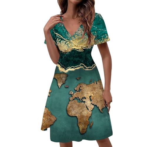 Image of Women's Summer Formal Dresses Short Sleeve Wrap V Neck Dresses Bridesmaid Wedding Guest Dress with Pockets