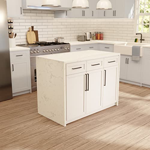 Palisade 48-inch Kitchen Island (Engineered Marble/White): Includes White Kitchen Island