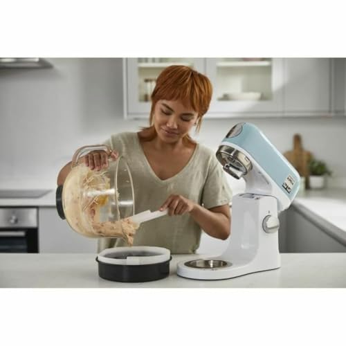 Kenwood KMX745APB kMix Robot pâtissier avec bol en verre 5L, fouet K en acier inox et accessoire de pétrissage, idéal pour pâtisserie