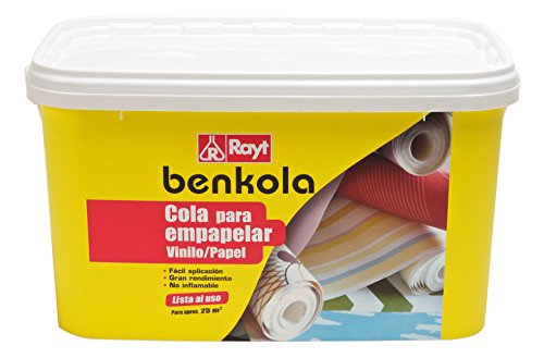 Rayt 1760-23 Benkola papel vinilo: Cola para empapelar. Lista al uso. Papel pintado o vinilo con dorso de papel o tejido. Excelente adherencia y fácil de usar. 5 kg