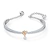 SWAROVSKI-Womens-Lifelong-Heart-Crystal-Jewelry-Collection-Rose-Gold-Tone-Rhodium-Finish Swarovski Lifelong Heart Bangle Bracelet, Women's White Crystal Heart Design Bracelet with Mixed Rose-Gold Tone and Rhodium Plating