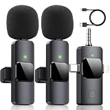 HOMEMOH 3 in 1 Wireless Lavalier Microphones for iPhone 15, iOS and Android, Laptop, USB-C Lapel Mic with Noise Reduction Chip, Mini Microphone for Interview, Video Recording, Vlog, YouTube, TikTok