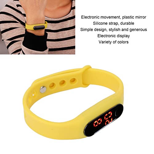 Fashion Digital Watch Minimalist Sports Wrist Watch Rubber Bracelet Watches For Boys Girls Men Womens(Yellow) #TOP2