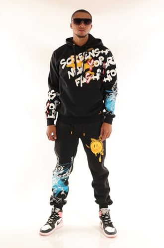 SCREENSHOT Mens Urban NYC Graffiti Hip Hop Fleece Pants Active Fashion Drawstring Sweatpants Bottoms3