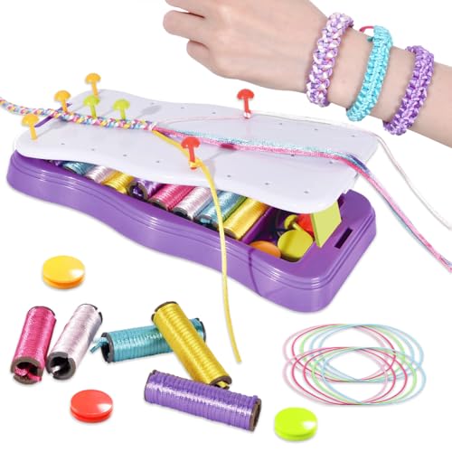 Vlecexs Kit Braccialetti Amicizia Braccialetti Fai Da Te Ragazze Braccialetti Giocattolo Bracciali Attività Familiare Gioco Educativo Giocattoli di Pasqua Bambini 7 8 9 10 11 12 13 14 Anni Viola