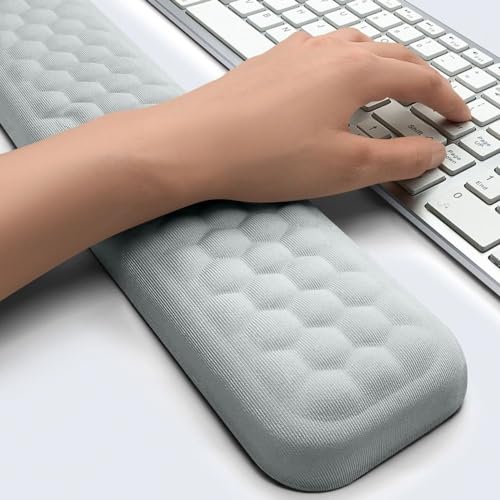 Image of HOFASON Keyboard Wrist Rest, Ergonomic Keyboard Pad with PU Leather and Memory Foam, Comfortable Computer Laptop Wrist Support, Keyboard Cushion for Typing Pain Relief Office Worker, Gamer