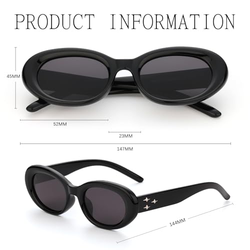 Medium Polarized Oval Sunglasses for Women Men, Big 90s Cat Eye Sunglasses Womens UV400 Protection4